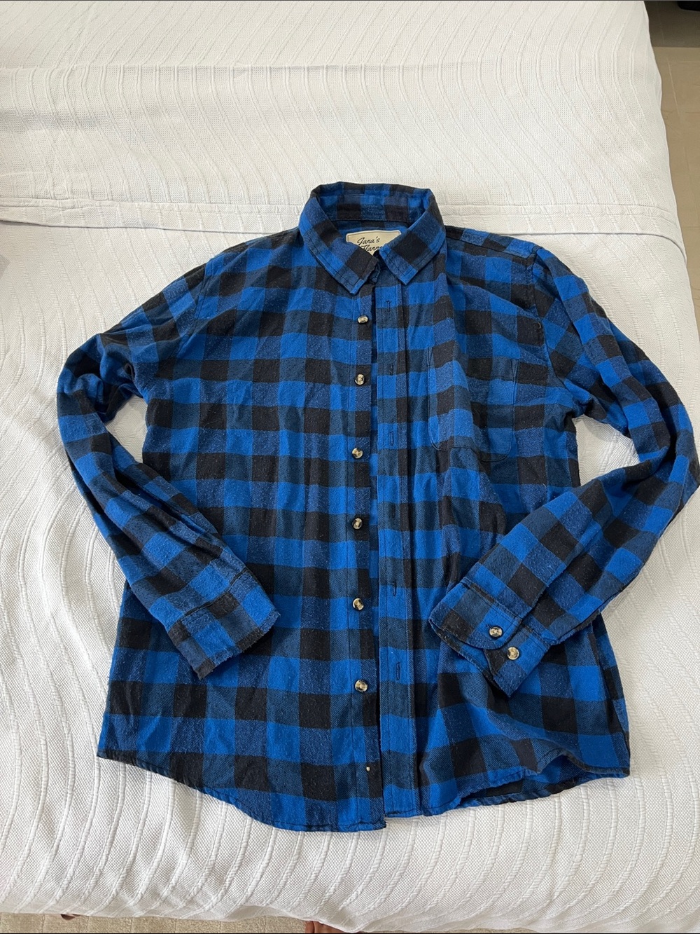 Blue and Black Buffalo Plaid Men's Button-Up Shirt